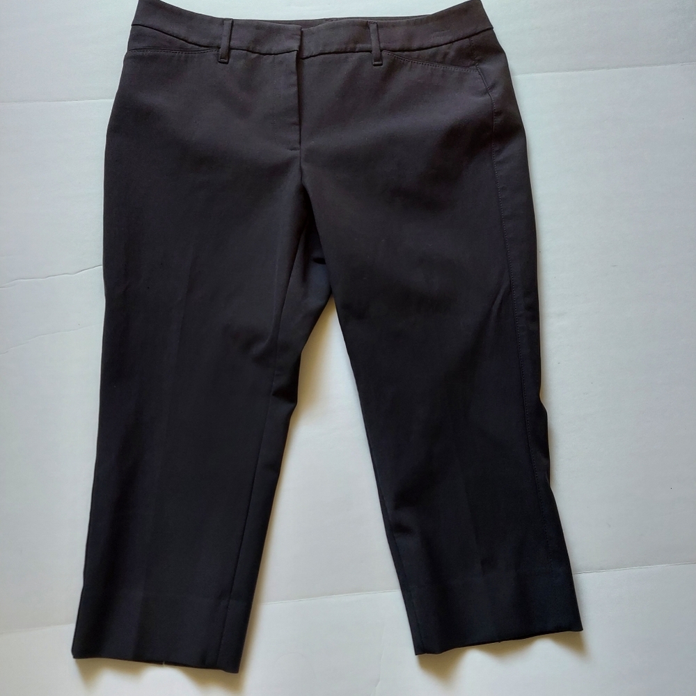 White House Black Market Black Crop Straight Pants SZ 12